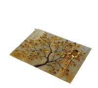 YXADGML Tapis d'égouttage Lot de 4 Sets de Table imprimés Feuilles dorées, lavables, for la décoration de la Table de la Cuisine ou de la Salle à Manger(45x30cm-4pc)