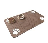 YXADGML Tapis Gamelle Chat Tapis Absorbant for gamelle d'eau et de Nourriture for Chien, imperméable et à séchage Rapide, idéal for Les Animaux de Compagnie.(Brown-3pcs,30.0cmX50cm)