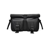 YXBQueen Sac à bandoulière tactique, grand design multi-poches, sac à bandoulière imperméable noir avec dessus enroulable, Noir , 8 Inch