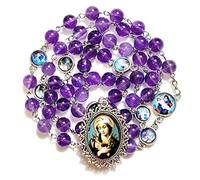 YXBZKGDCNG Chapelet Chapelet Sept Sorrows en cristal naturel - Croix catholique
