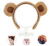YXBZKGDCNG Serre-tête avec oreilles marron mignon pour adulte avec costume d'animal pour tout-petit, maquillage doux pour se laver le visage des femmes, moelleux pour les fêtes
