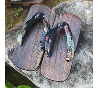 YXCKG Chaussures Traditionnelles du Japon Tongs Geta Été Sandale Homme Pantoufle Sandales en Bois, Sandales Pantoufles en Bois Kimono, Japonaise Sabots Cosplay Pantoufles À Fond Épais