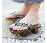 YXCKG Chaussures Traditionnelles du Japon Tongs Geta Été Sandale Homme Pantoufle Sandales en Bois, Sandales Pantoufles en Bois Kimono, Japonaise Sabots Cosplay Pantoufles À Fond Épais
