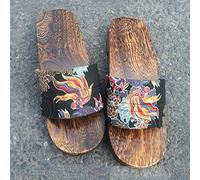 YXCKG Pantoufles Chaussures Traditionnelles Japonaises, Flip Flop Pantoufles Sandales pour Hommes, Geta Japonaise Sabots, Chaussure De Sandales À Glissière De Plage, Semelle en Bois