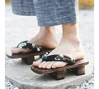 YXCKG Pantoufles Hommes Femmes, Pantoufles Chaussures Japonaises À Deux Dents, Pantoufles De Sandales Chaussures en Bois Japonais Geta pour Homme Chaussures en Bois (Color : F, Size : EUR46-47)