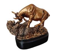 YXCQHZM Figurine abstraite en forme de taureau en charge - Ours - Wall Street - Art de table - Figurine de bétail - Cadeau d'agent financier