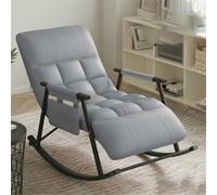 YXCUIDP Chaises Lecture Confortables Chambre Coucher,Chaises Bascule L'extérieur Et L'intérieur, Support Acier Audacieux, Conception Fermeture Éclair Amovible Et Lavable, Facile Retirer Et Laver(Grey)