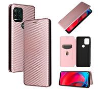 YXCY TTYTT pour Motorola Moto G Stylet 5G Texture en Fiber de Carbone Rabat Horizontal TPU + PC + étui en Cuir PU avec Fente pour Carte ( Color : Rose )