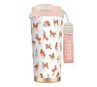 YXDVPALNE Adorable Akita Inu,Tasse à café isotherme en acier inoxydable 316 avec cordon, 500 ml, idéale pour les voyages en voiture