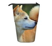 YXDVPALNE Akita Inu Bokeh Animaux Chiens Akita Inu,Trousse à Crayons télescopique, Porte-Crayons avec Pochette à Crayons zippée