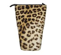 YXDVPALNE Animaux à Peau de léopard,Trousse à Crayons télescopique, Porte-Crayons avec Pochette à Crayons zippée