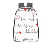YXDVPALNE Appel aux infirmières, battement de cœur blanc,16 pouces Sac à dos décontracté Sac à dos transparent Sac d'école résistant à l'eau