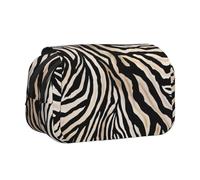 YXDVPALNE Art Abstrait rayé imprimé zèbre Trousse à Crayons Portable à Double Coque avec Fermeture éclair