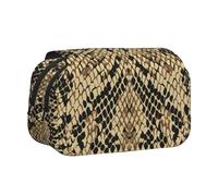 YXDVPALNE Art de la Peau de Serpent Animal Trousse à Crayons Portable à Double Coque avec Fermeture éclair