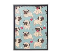 YXDVPALNE Autocollant Carlin bleu,Impressions d'art mural, cadre noir, peinture décorative à suspendre pour la maison, 30 x 40 cm