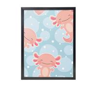 YXDVPALNE Axolotl mignon,Impressions d'art mural, cadre noir, peinture décorative à suspendre pour la maison, 30 x 40 cm