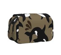 YXDVPALNE Baleine de la Vie Marine, Gros Poisson drôle, Animal Trousse à Crayons Portable à Double Coque avec Fermeture éclair