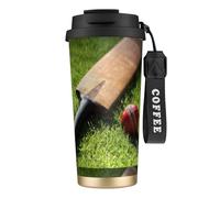 YXDVPALNE Batte et balle de cricket,Tasse à café isotherme en acier inoxydable 316 avec cordon, 500 ml, idéale pour les voyages en voiture