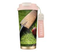 YXDVPALNE Batte et balle de cricket,Tasse à café isotherme en acier inoxydable 316 avec cordon, 500 ml, idéale pour les voyages en voiture