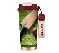 YXDVPALNE Batte et balle de cricket,Tasse à café isotherme en acier inoxydable 316 avec cordon, 500 ml, idéale pour les voyages en voiture
