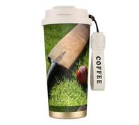 YXDVPALNE Batte et balle de cricket,Tasse à café isotherme en acier inoxydable 316 avec cordon, 500 ml, idéale pour les voyages en voiture