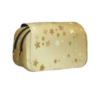 YXDVPALNE Beaucoup d'étoiles dorées sans Couture Trousse à Crayons Portable à Double Coque avec Fermeture éclair