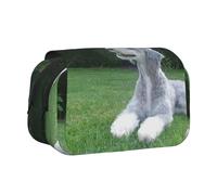 YXDVPALNE Bedlington Terrier Chiens drôles Chiens à Fourrure Animaux de Compagnie Trousse à Crayons Portable à Double Coque avec Fermeture éclair