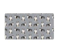 YXDVPALNE Berger Australien Bleu Merle Gris Simple,Tapis de Souris de Bureau Grand Format avec Base antidérapante en Caoutchouc, 40 x 70 cm