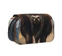 YXDVPALNE Bison d'Amérique du Nord Trousse à Crayons Portable à Double Coque avec Fermeture éclair