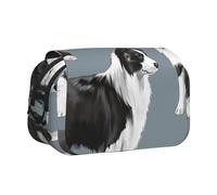 YXDVPALNE Border Collie Bleu Trousse à Crayons Portable à Double Coque avec Fermeture éclair