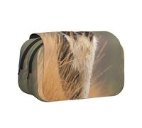 YXDVPALNE Border Collie Pelouse Animaux Bordure Noire et Blanche Trousse à Crayons Portable à Double Coque avec Fermeture éclair