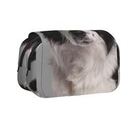 YXDVPALNE Border Collie Trousse à Crayons Portable à Double Coque avec Fermeture éclair