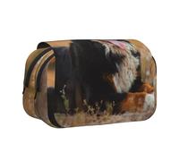 YXDVPALNE Bouvier Bernois Trousse à Crayons Portable à Double Coque avec Fermeture éclair