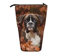 YXDVPALNE Boxer Dogs Automne,Trousse à Crayons télescopique, Porte-Crayons avec Pochette à Crayons zippée