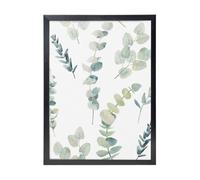 YXDVPALNE brindille de verdure naturelle blanche,Impressions d'art mural, cadre noir, peinture décorative à suspendre pour la maison, 30 x 40 cm