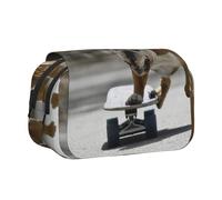 YXDVPALNE Bulldogs Anglais Bokeh Skateboard Animaux de Compagnie Anglais Trousse à Crayons Portable à Double Coque avec Fermeture éclair