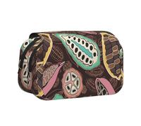 YXDVPALNE cabosse de Cacao colorée Trousse à Crayons Portable à Double Coque avec Fermeture éclair