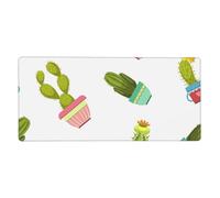 YXDVPALNE Cactus et Plantes succulentes en Pots de Fleurs,Tapis de Souris Grand Format pour Ordinateur, avec Base antidérapante en Caoutchouc, 40 x 90 cm