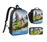 YXDVPALNE Canard grand modèle,Ensemble de 3 sacs à dos, sac à lunch et trousse pour étudiant