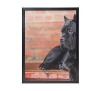 YXDVPALNE Cane Corso, gros chiens noirs, animaux de compagnie,Impressions d'art mural, cadre noir, peinture décorative à suspendre pour la maison, 30 x 40 cm