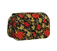 YXDVPALNE Canneberge Traditionnelle Russe Trousse à Crayons Portable à Double Coque avec Fermeture éclair