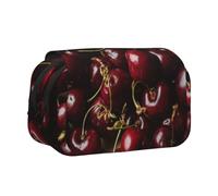 YXDVPALNE Cerise Rouge Trousse à Crayons Portable à Double Coque avec Fermeture éclair