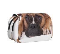 YXDVPALNE Chien Boxer Trousse à Crayons Portable à Double Coque avec Fermeture éclair
