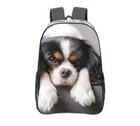 YXDVPALNE Chien Cavalier King Charles Spaniel,16 pouces Sac à dos décontracté Sac à dos transparent Sac d'école résistant à l'eau