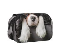 YXDVPALNE Chien Cavalier King Charles Spaniel Trousse à Crayons Portable à Double Coque avec Fermeture éclair
