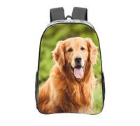 YXDVPALNE Chien Golden Retriever,16 pouces Sac à dos décontracté Sac à dos transparent Sac d'école résistant à l'eau