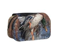 YXDVPALNE Chien Labrador de Chasse au Canard, Chiot Noir Cool, Animal Trousse à Crayons Portable à Double Coque avec Fermeture éclair