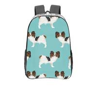 YXDVPALNE Chien Papillon Chien Épagneul Toy Mignon,16 pouces Sac à dos décontracté Sac à dos transparent Sac d'école résistant à l'eau