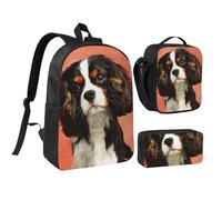 YXDVPALNE Chien Shih Tzu à longues oreilles, chiot, animal de compagnie, design,Ensemble de 3 sacs à dos, sac à lunch et trousse pour étudiant
