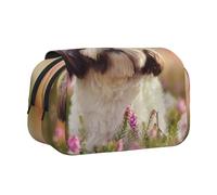 YXDVPALNE Chien Shih Tzu Trousse à Crayons Portable à Double Coque avec Fermeture éclair